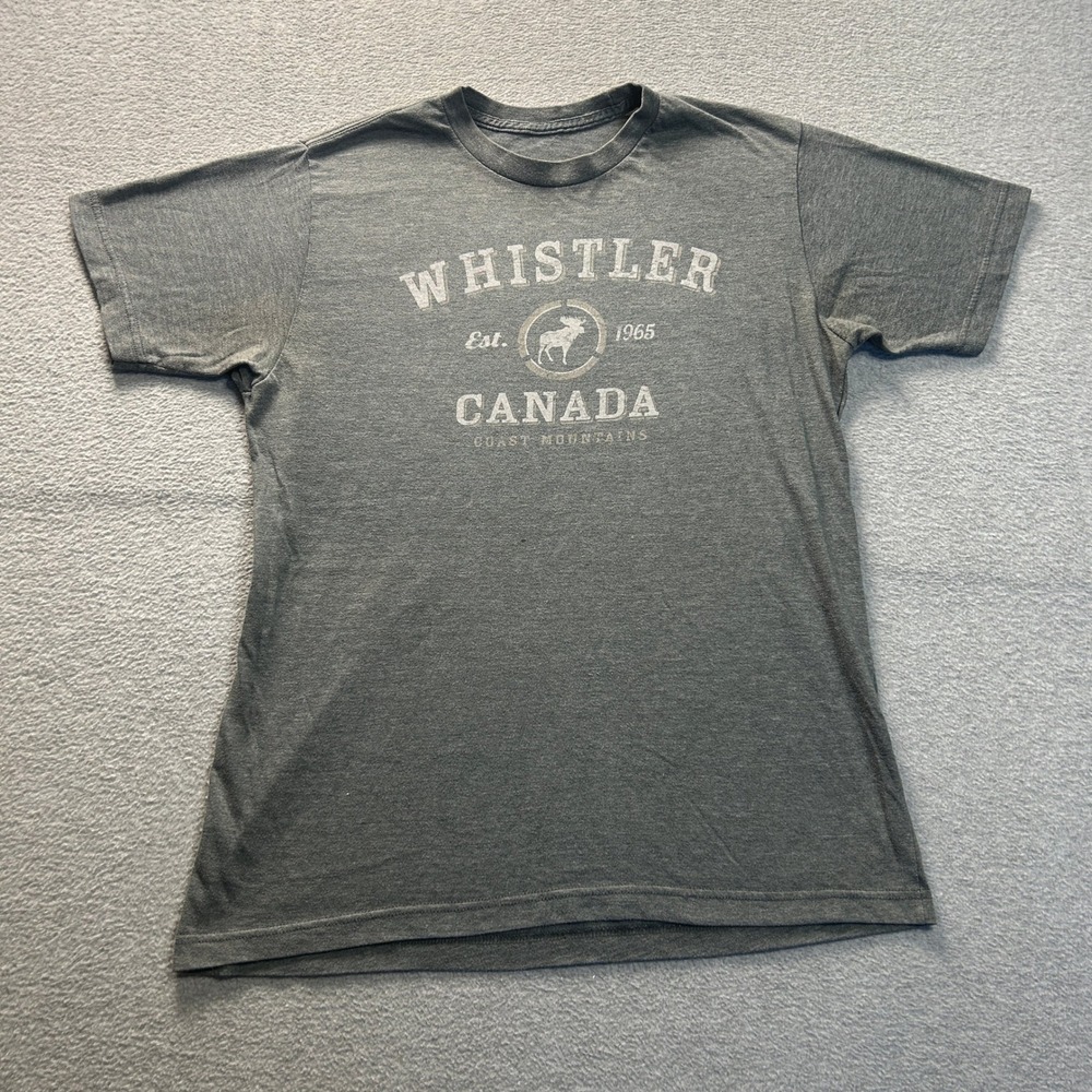 Whistler Canada Graphic T-Shirt Heather Gray Crew Neck Short Sleeve Unisex Small